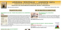 Agenda cultural - Agosto 2016. Concejalía de Cultura