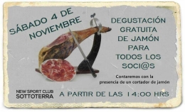 ¿Quieres comer jamón? Este sábado New Sport Club Sottoterra te espera