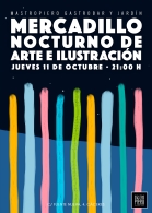 Mercadillo nocturno de arte e ilustración.