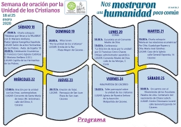 Programa de la semana de oración por la unidad de los cristianos