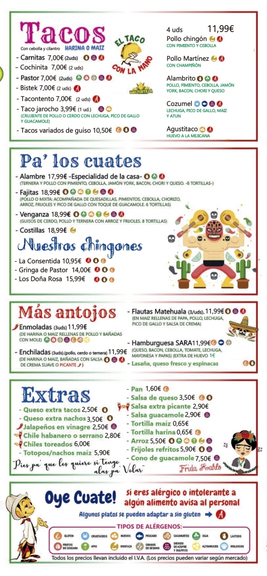 comida mexicana cáceres, bares mexicanos cáceres, restaurantes mexicanos cáceres, 