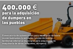 La Diputación saca a la luz subvenciones para maquinaria de obra por un total de 400 mil euros