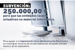 La Diputación concede una ayuda de 250.000 euros para que las Entidades Locales actualicen su material informático
