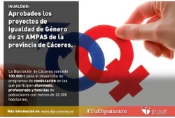 Aprobados los proyectos de Igualdad de Género de 21 AMPAS de la provincia de Cáceres.