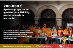 La Diputación publica sus ayudas a proyectos de Igualdad para AMPAS y asociaciones de la provincia.