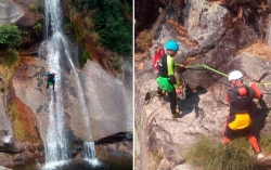 Bomberos del SEPEI de la Diputación de Cáceres se forman en rescate en barrancos