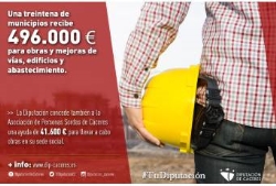 Una treintena de municipios de la provincia reciben  ayudas para obras y mejoras de vías, edificios y abastecimiento.