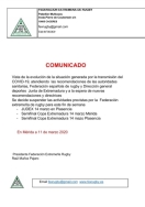 Suspensión de entrenamientos y escuela de Rugby del Extremadura CAR Cáceres