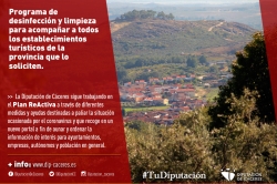 La Diputación lanza un programa de desinfección y limpieza dirigido a todos los establecimientos turísticos que lo soliciten
