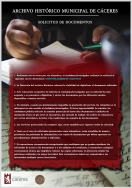 SOLICITUD DE DOCUMENTOS EN EL ARCHIVO MUNICIPAL DE CÁCERES