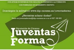Jóvenes de zonas rurales ya pueden inscribirse en los cursos del proyecto “Juventas Forma” de la Diputación de Cáceres
