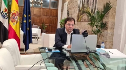 El presidente de la Junta destaca el ‘camino ilusionante’ que se abre con el proyecto de regadío de Tierra de Barros y el componente novedoso de la nu