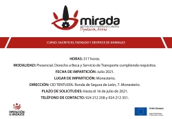 La Diputación de Badajoz impulsa un curso de sacrificio, faenado y despiece de animales en Monesterio