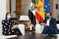 Fernández Vara recibe en Mérida a la presidenta de Ciudadanos, Inés Arrimadas