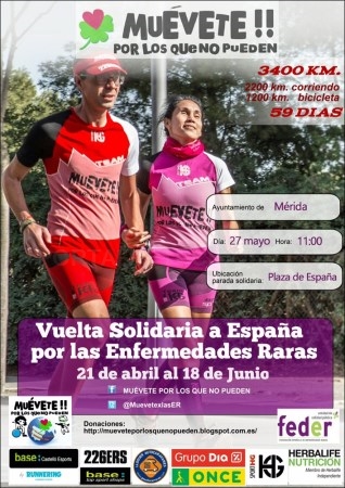 Dos deportistas discapacitados visuales pasarán por Mérida en la Vuelta Solidaria a España