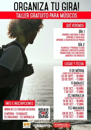 El Instituto de la Juventud de Extremadura pone en marcha talleres para ayudar a los grupos de música a organizar sus giras