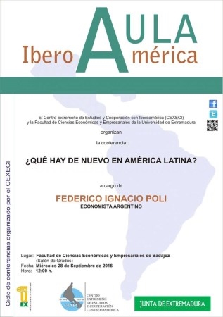 El CEXECI programa una conferencia del economista argentino Federico Poli en la que se analiza el escenario económico de Iberoamérica