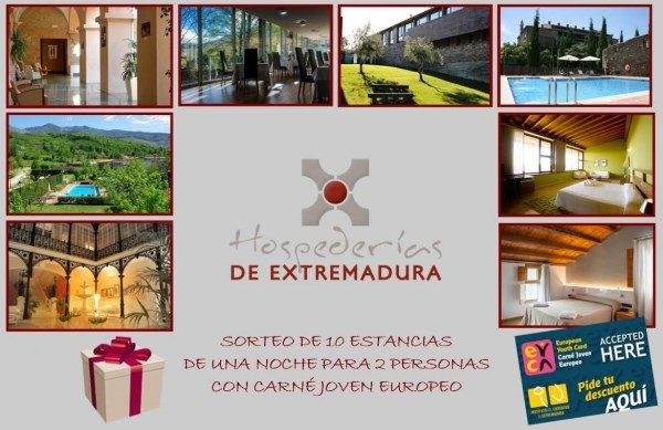 El Instituto de la Juventud de Extremadura e Ibercaja sortean 10 estancias de una noche para dos personas en la red de Hospederías