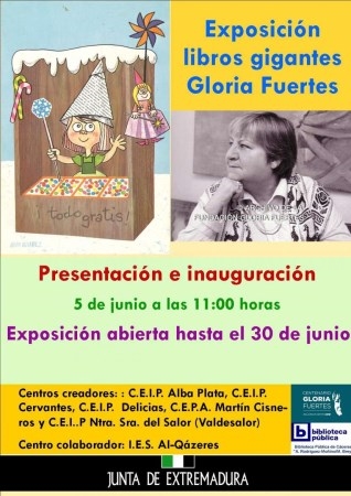La Biblioteca A. Rodríguez Moñino-M. Brey en Cáceres presenta hoy lunes una exposición de libros gigantes sobre Gloria Fuertes