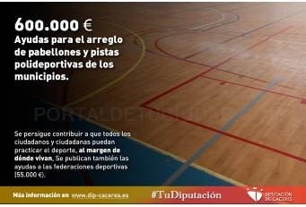 Ayudas para el arreglo de pabellones y pistas polideportivas de los municipios de la provincia.