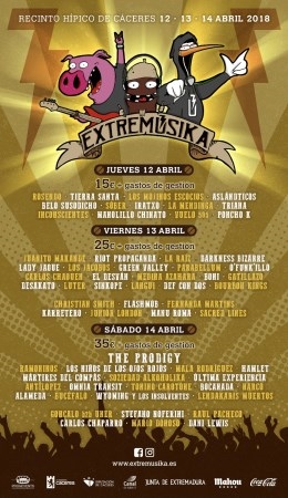CARTEL DEFINITIVO GRUPOS POR DÍAS EXTREMÚSIKA