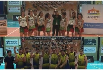 ADC Basket y San Antonio Cáceres, campeones en el Trofeo de Baloncesto Diputación de Cáceres.