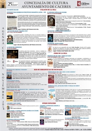 Agenda Cultural – noviembre 2018