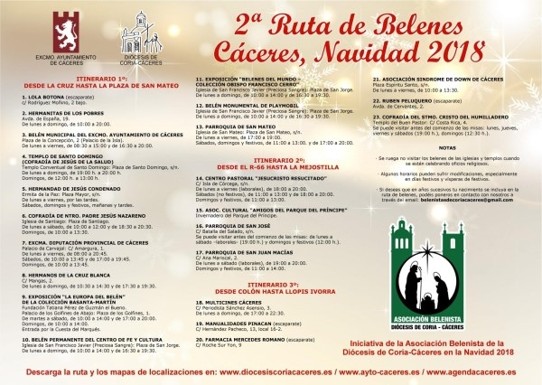 La segunda edición de la Ruta de Belenes ‘Ciudad de Cáceres’ contempla 3 intinerarios