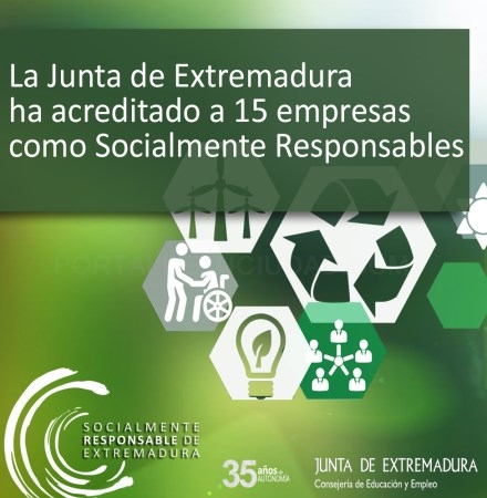 La Junta de Extremadura ha acreditado a 15 empresas como socialmente responsables.