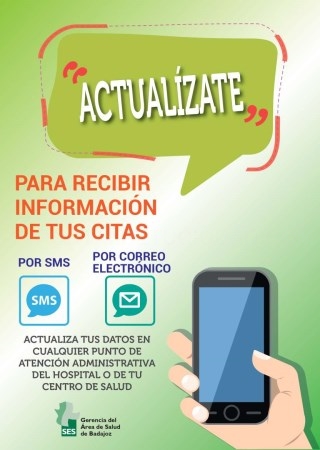 Los pacientes de Extremadura tendrán sus citas hospitalarias por sms y correo electrónico.