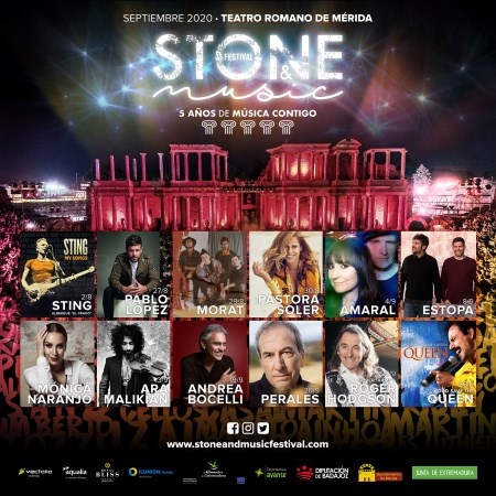 Andrea Bocelli, Roger Hodgson y Mónica Naranjo se unen al cartel de la V edición del Stone & Music Festival
