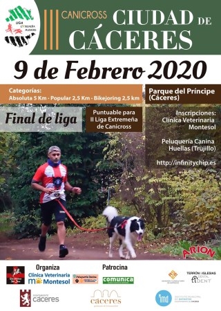 El Parque del Príncipe acoge este domingo el III Canicross Ciudad de Cáceres