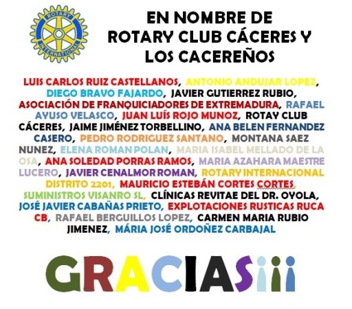 El Club Rotary, al lado de los cacereños en la lucha contra el covid-19