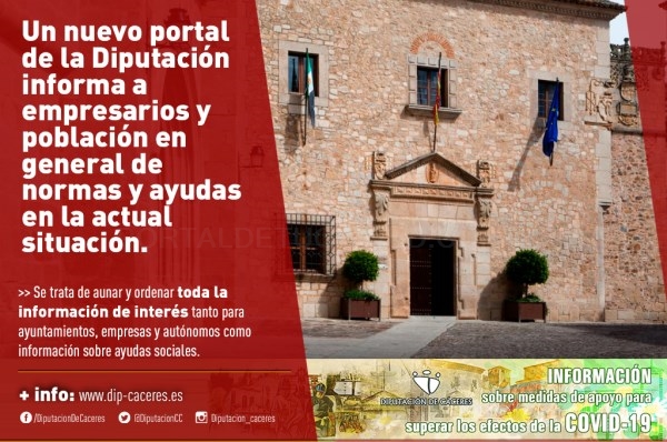 Un nuevo portal de la Diputación informa a empresarios y población en general de normas y ayudas en la actual situación