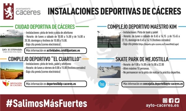 HORARIOS Y CONTACTOS DE INSTALACIONES DEPORTIVAS