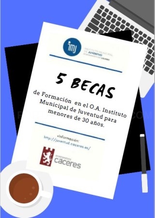 5 becas de formación para el organismo autónomo instituto municipal de juventud del ayuntamiento de cáceres