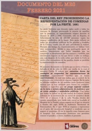 El Palacio de la Isla expone como ‘Documento del Mes’ una carta del rey prohibiendo la representación de comedias debido a la peste