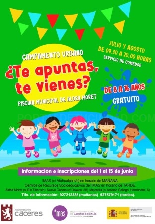 Abierto el plazo de inscripción para el campamento urbano ‘¿Te apuntas, te vienes?’, en Aldea Moret