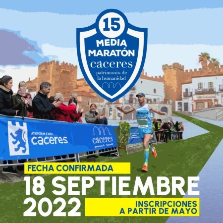La XV Media Maratón ‘Cáceres Patrimonio de la Humanidad’ se celebrará el 18 de septiembre