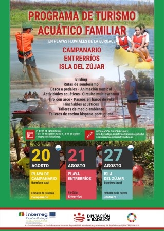 La Diputación de Badajoz organiza la tercera edición del programa de actividades de Turismo Acuático Verano 2022
