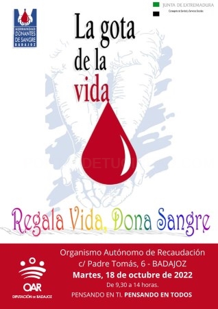 Donación de Sangre en el OAR el martes 18 de octubre