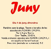 Parla'm com la pluja, Teatre a benefici de les associacions ADAFIR i DACMA.