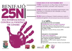 Benifaió se une contra la violencia de género ofertando una amplia programación a partir del 25 de noviembre