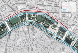 Cuatro carriles bici en paralelo en Valencia