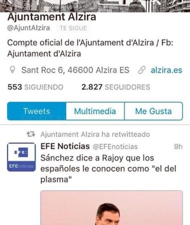 Alzira se decanta por Pedro Sánchez