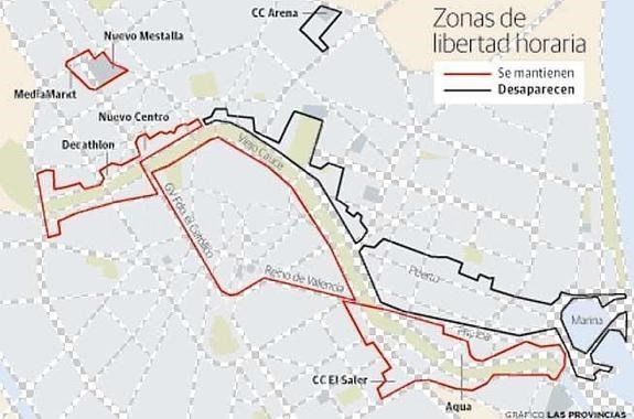Las grandes superficies proponen limitar las zonas sin restricción horaria