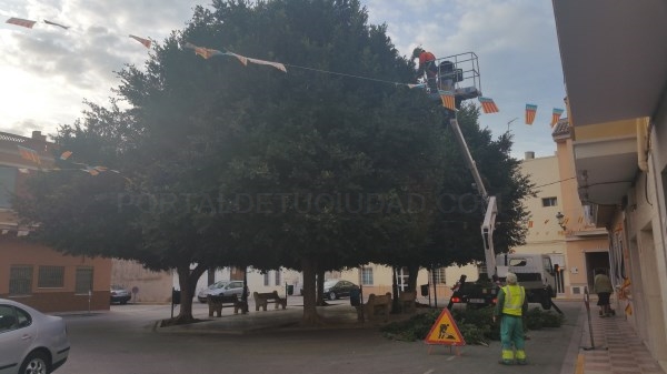 La Plaça Sant Antoni de Benifaió es prepara per a acollir este cap de setmana la festa en honor al patró dels animals