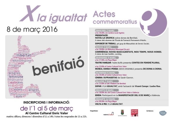 Benifaió inaugura la Semana de la Mujer  bajo el lema “Por la Igualdad”