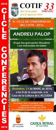 El COTIF continúa con su ciclo de conferencias con la presencia de Andrés Palop