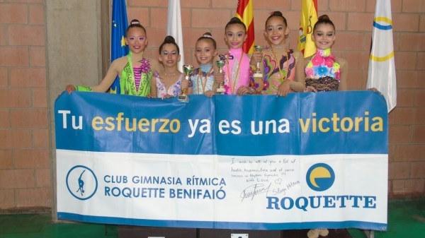 Oro, plata y bronce para el Club Gimnasia Rítmica Roquette Benifaió